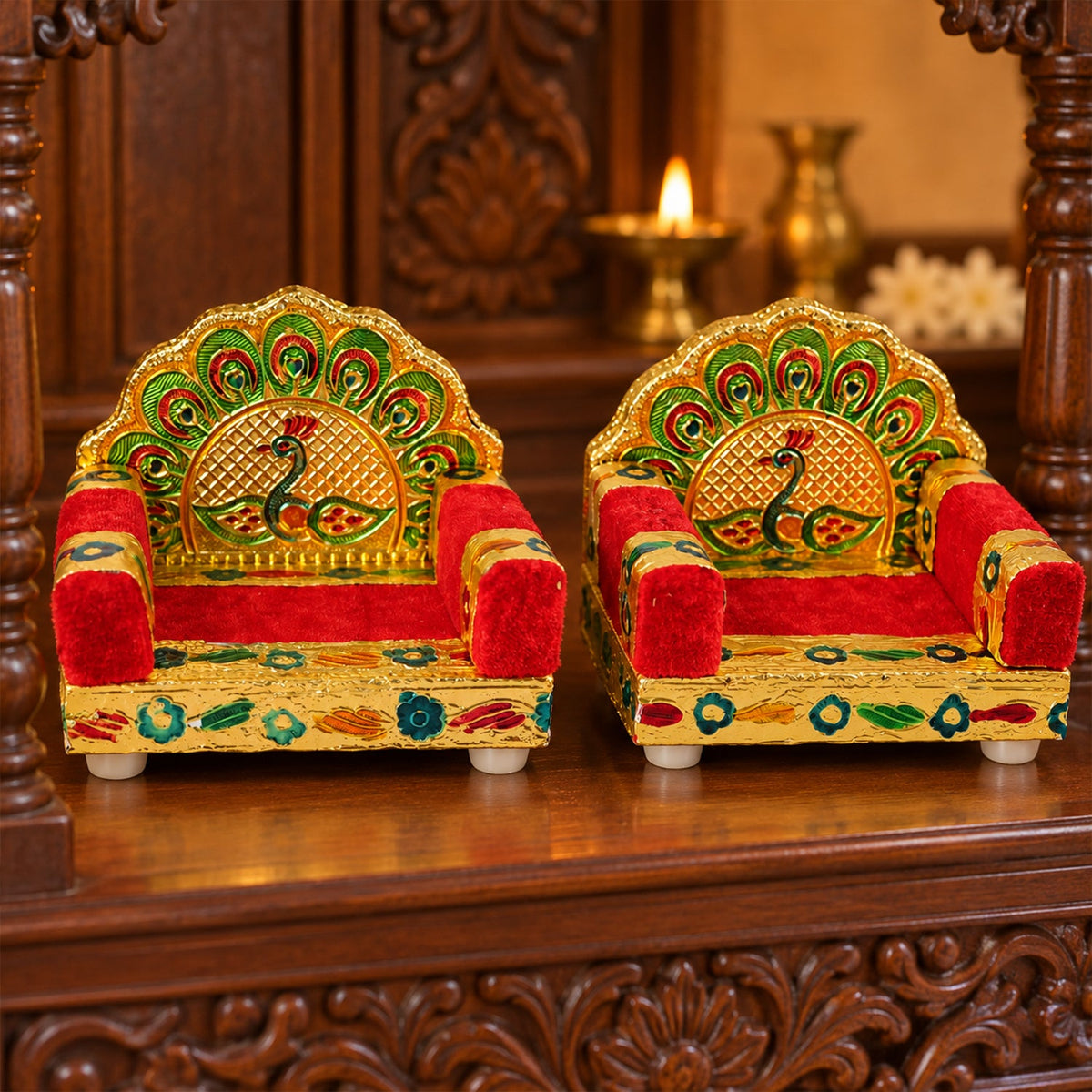Two Piece Pooja Seat Set